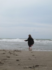 running on the beach