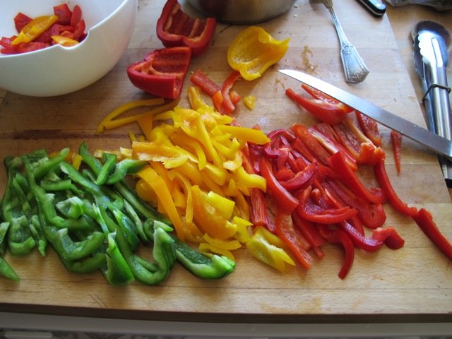 'tricolore' de poivrons