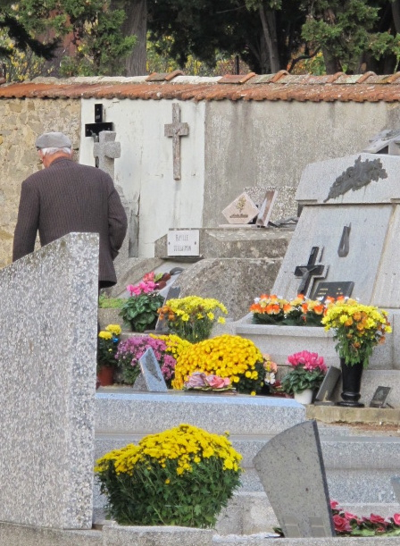 monsieur in cemetery