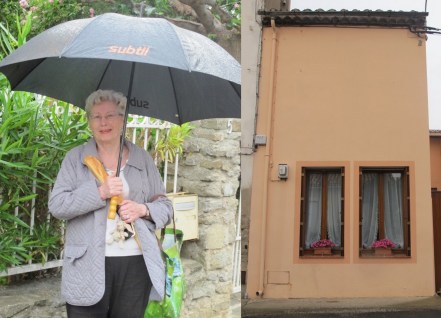 umbrella lady and her house