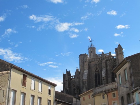 Capestang and its chucrh in the background