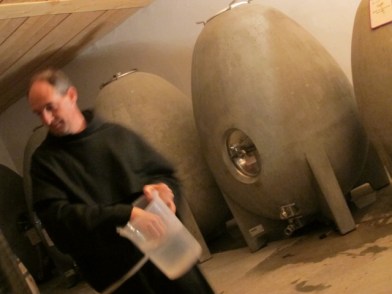 Frere Francois in the barrel and ageing cellar