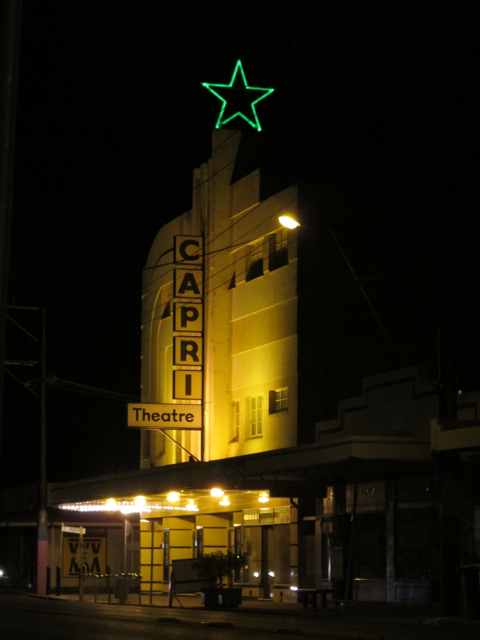 The Capri - a much-loved movie theatre around the corner from where I used to live.  'The Mighty Wurlitzer' is played live, each Friday and Saturday night
