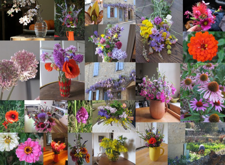 a cheesy flower collage (from last year's pickings)