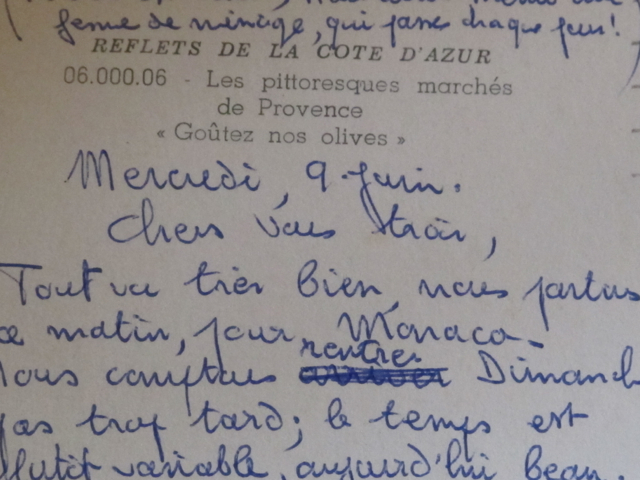 Reading over the cards from this mornng over a coffee, I noticed the date marked was today's