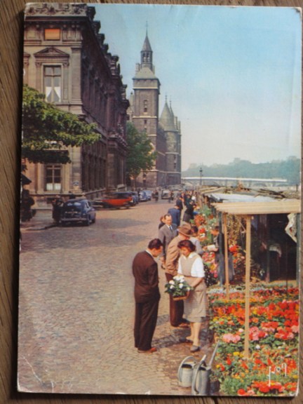 another old Paris postcard:  'Marche aux Fleurs de la Cite'
