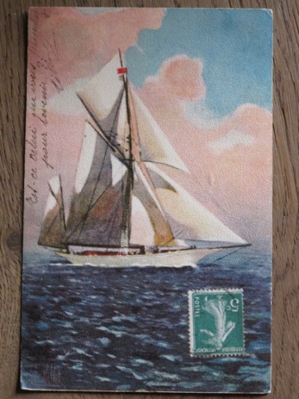 sailboat postcard